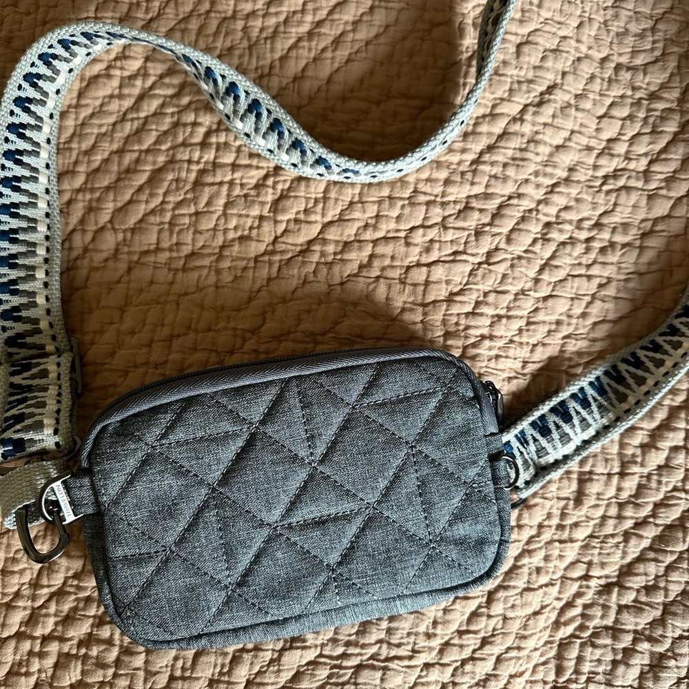Gray Quilted Crossbody Bag NWOT